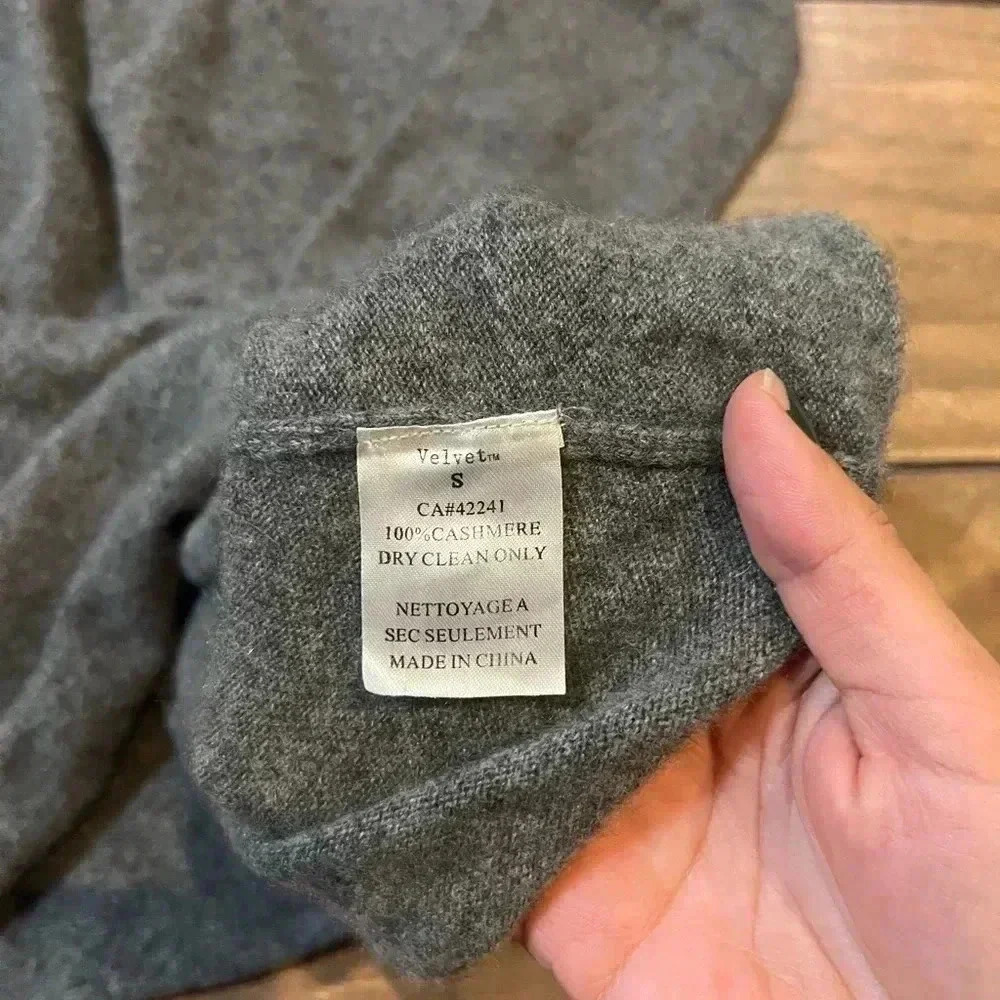 VELVET 100% cashmere babydoll dress gray small - Picture 4 of 5